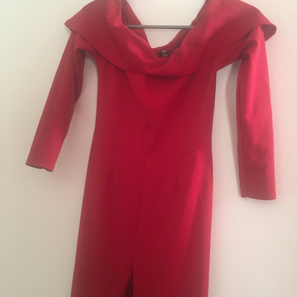 Off shoulder skinny legs jumpsuit. - Picture 3 of 4